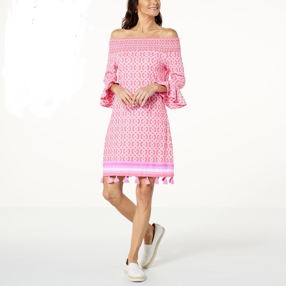 NWT $136 Cabana Life Off The Shoulder Dress UPF 50+